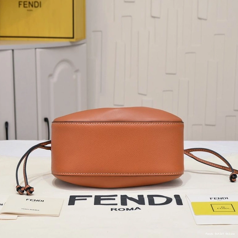 Cheap Brown Calf Bucket Mini Fendi Bag In Leather Pomodorino 0810